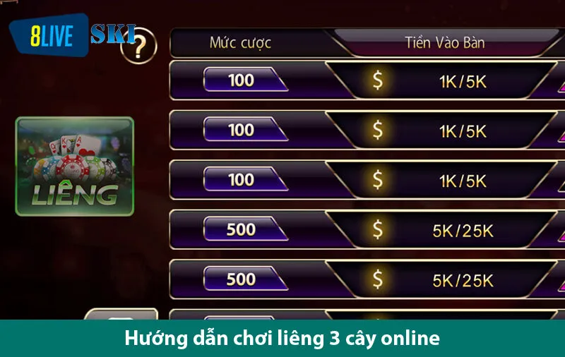 Các bước chơi bài liêng 3 cây online thắng cao