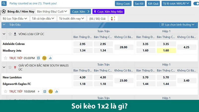 Các mẹo soi kèo 1x2 chuẩn xác, nhanh chóng cho bet thủ