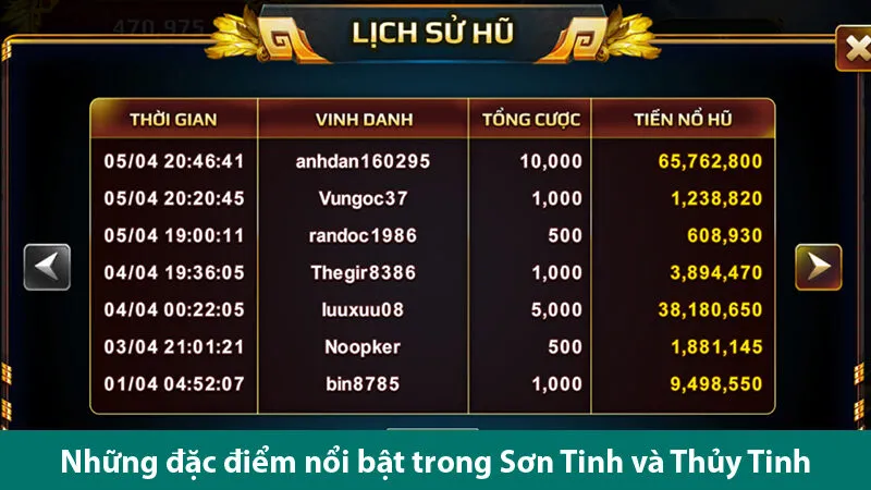 Trải nghiệm game nổ hũ Sơn Tinh Thủy Tinh cực đỉnh nhận thưởng cực lớn